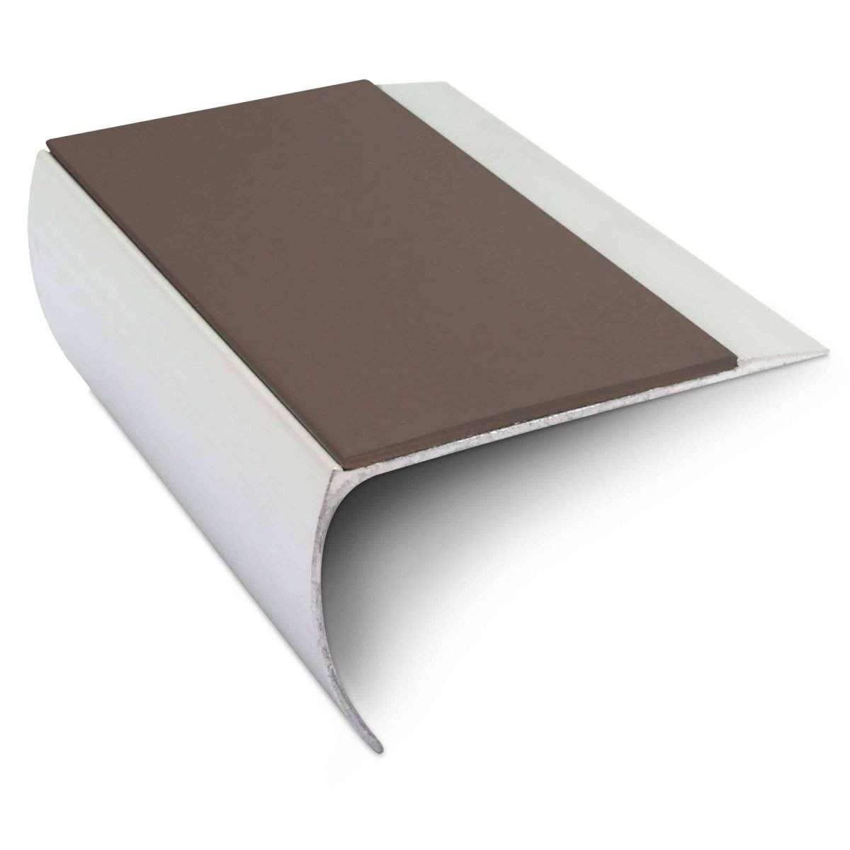 NSL25 Aluminium Non Slip Bullnose Stair Nosing Edge Trim 69 x 40mm with PVC Insert
