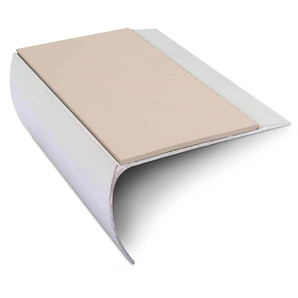 NSL25 Aluminium Non Slip Bullnose Stair Nosing Edge Trim 69 x 40mm with PVC Insert