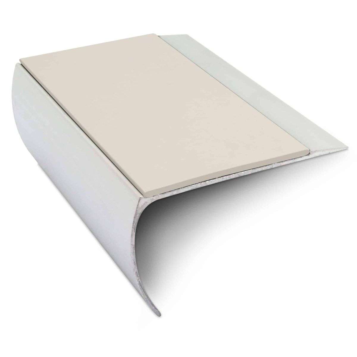 NSL25 Aluminium Non Slip Bullnose Stair Nosing Edge Trim 69 x 40mm with PVC Insert