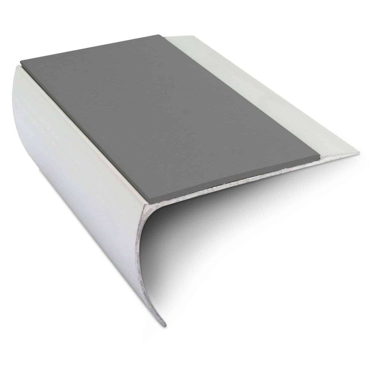 NSL25 Aluminium Non Slip Bullnose Stair Nosing Edge Trim 69 x 40mm with PVC Insert
