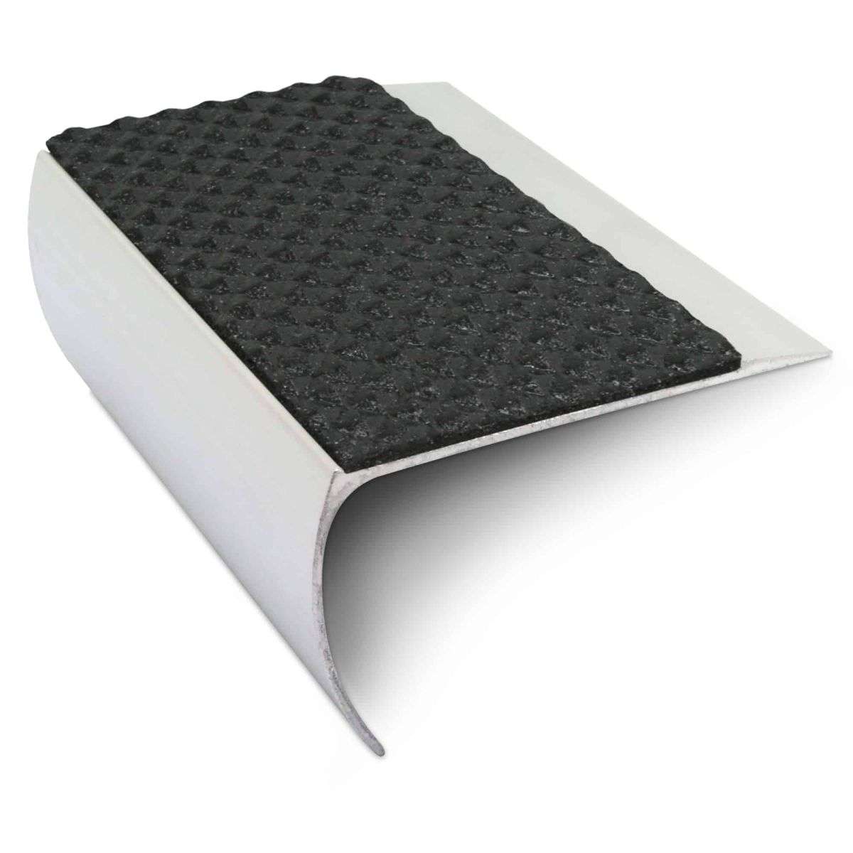 NSL25 Tredsafe Aluminium Non Slip Bullnose Stair Nosing Edge Trim 69 x 40mm with PVC Insert