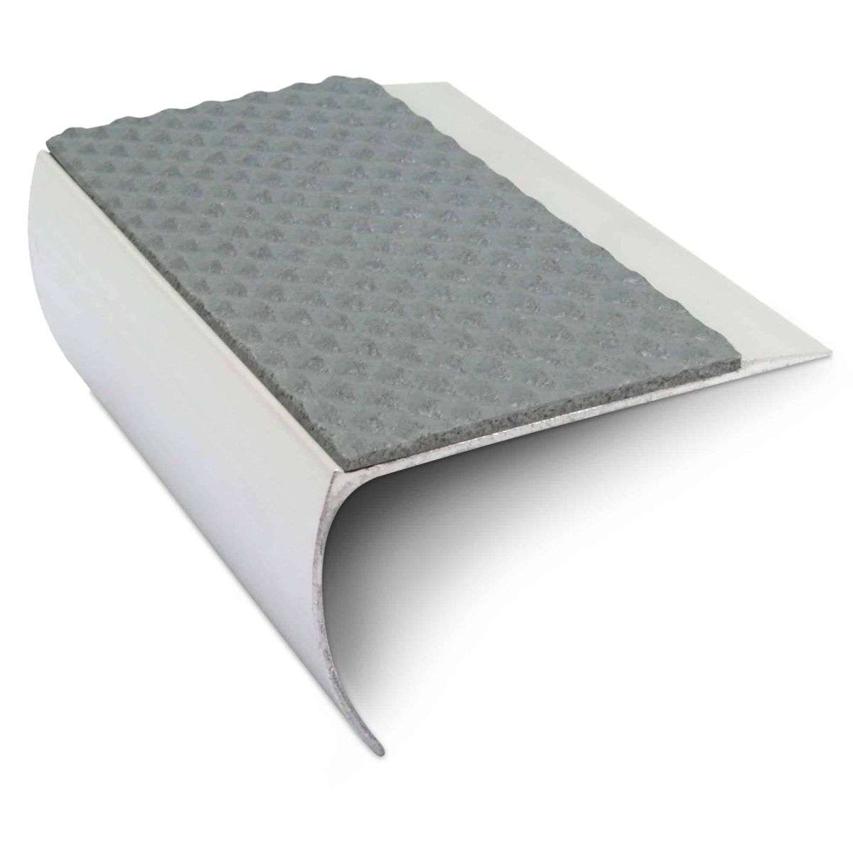 NSL25 Tredsafe Aluminium Non Slip Bullnose Stair Nosing Edge Trim 69 x 40mm with PVC Insert