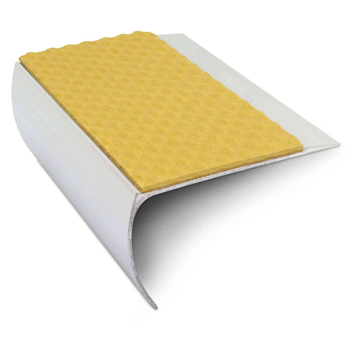 NSL25 Tredsafe Aluminium Non Slip Bullnose Stair Nosing Edge Trim 69 x 40mm with PVC Insert
