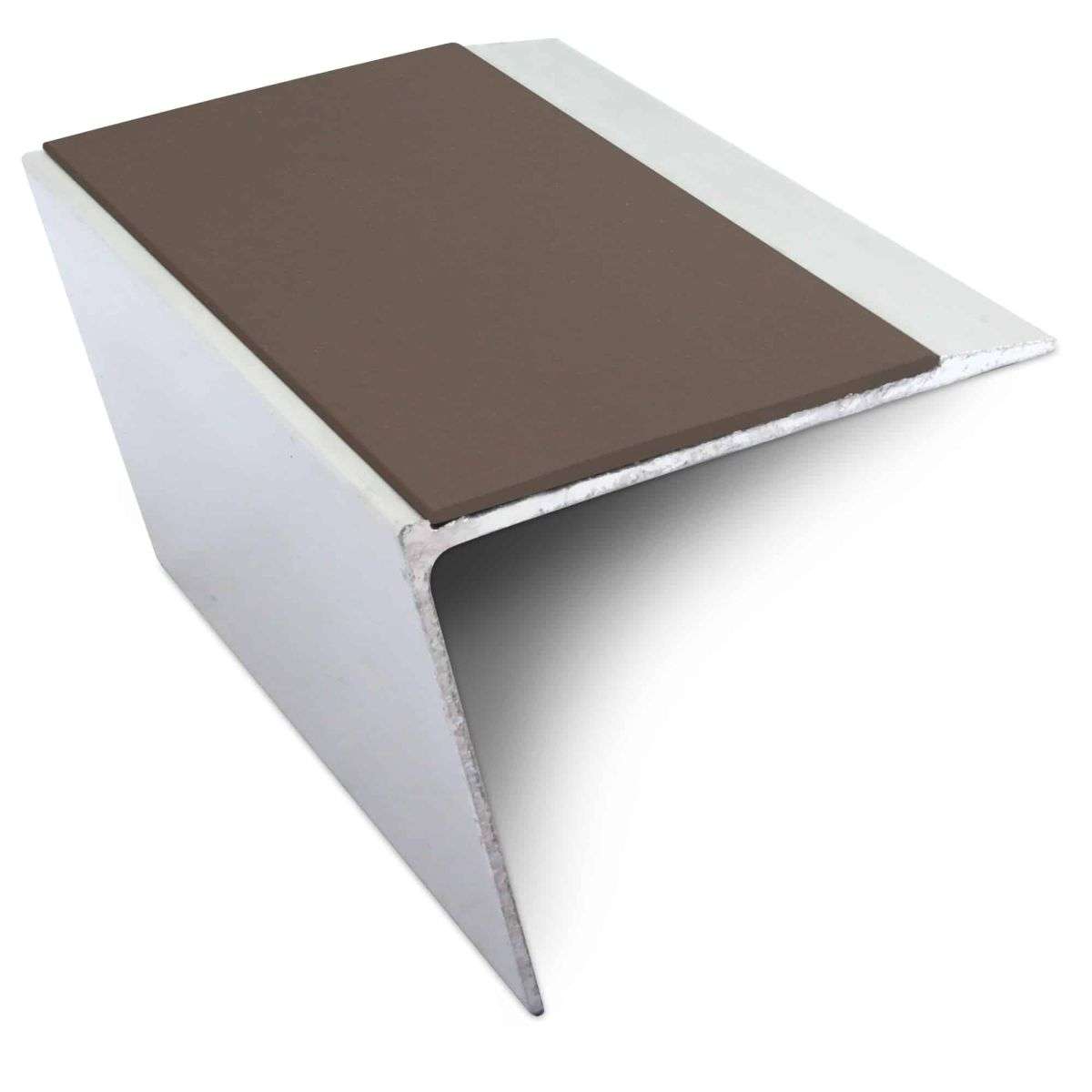 NSL26 Aluminium Non Slip Stair Nosing Edge Trim 67 x 55mm DDA Compliant with PVC Insert Rakeback