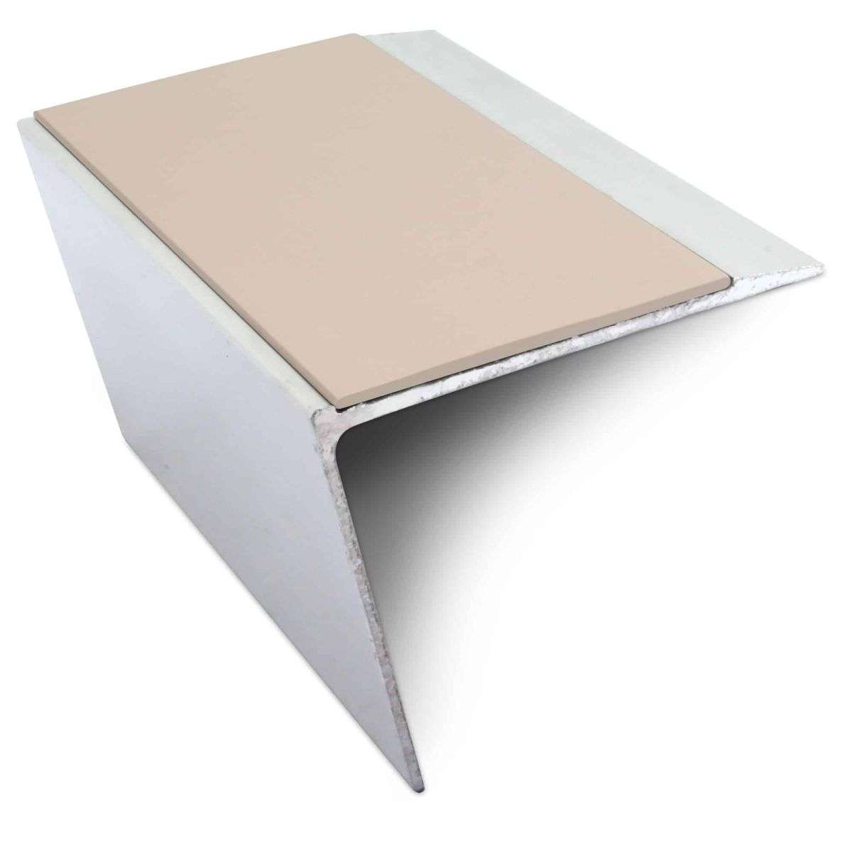 NSL26 Aluminium Non Slip Stair Nosing Edge Trim 67 x 55mm DDA Compliant with PVC Insert Rakeback