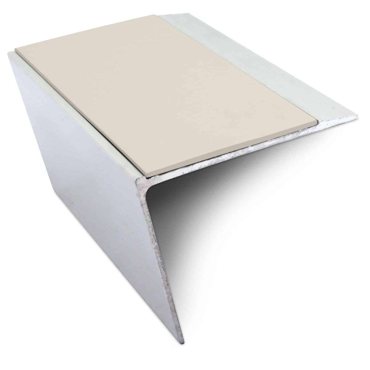 NSL26 Aluminium Non Slip Stair Nosing Edge Trim 67 x 55mm DDA Compliant with PVC Insert Rakeback