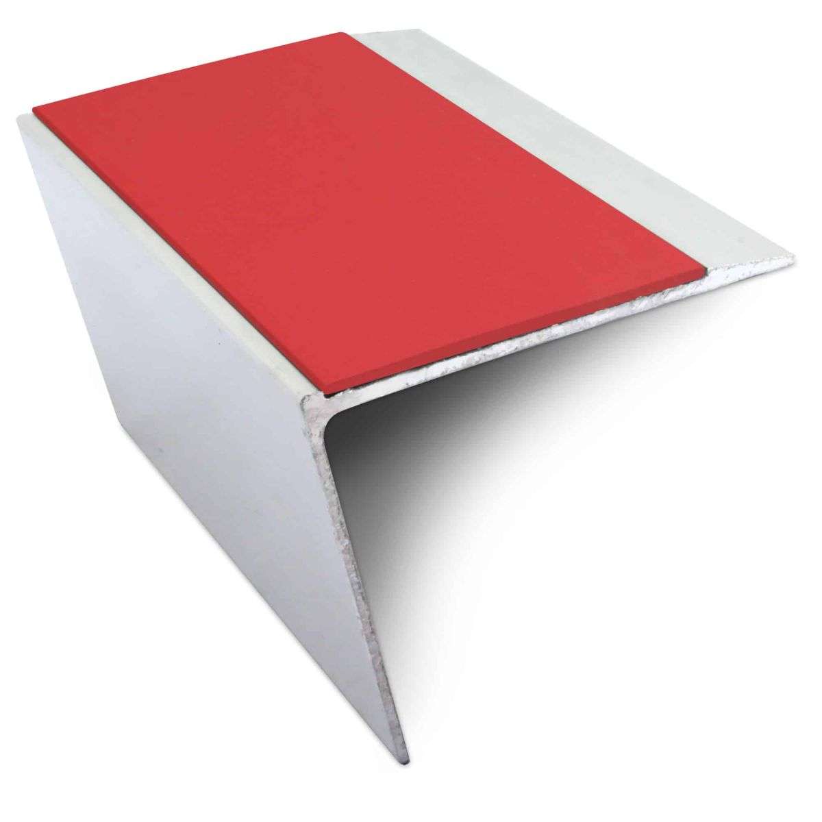 NSL26 Aluminium Non Slip Stair Nosing Edge Trim 67 x 55mm DDA Compliant with PVC Insert Rakeback