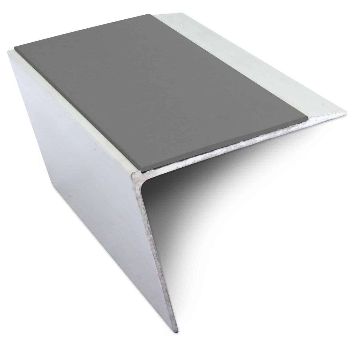 NSL26 Aluminium Non Slip Stair Nosing Edge Trim 67 x 55mm DDA Compliant with PVC Insert Rakeback