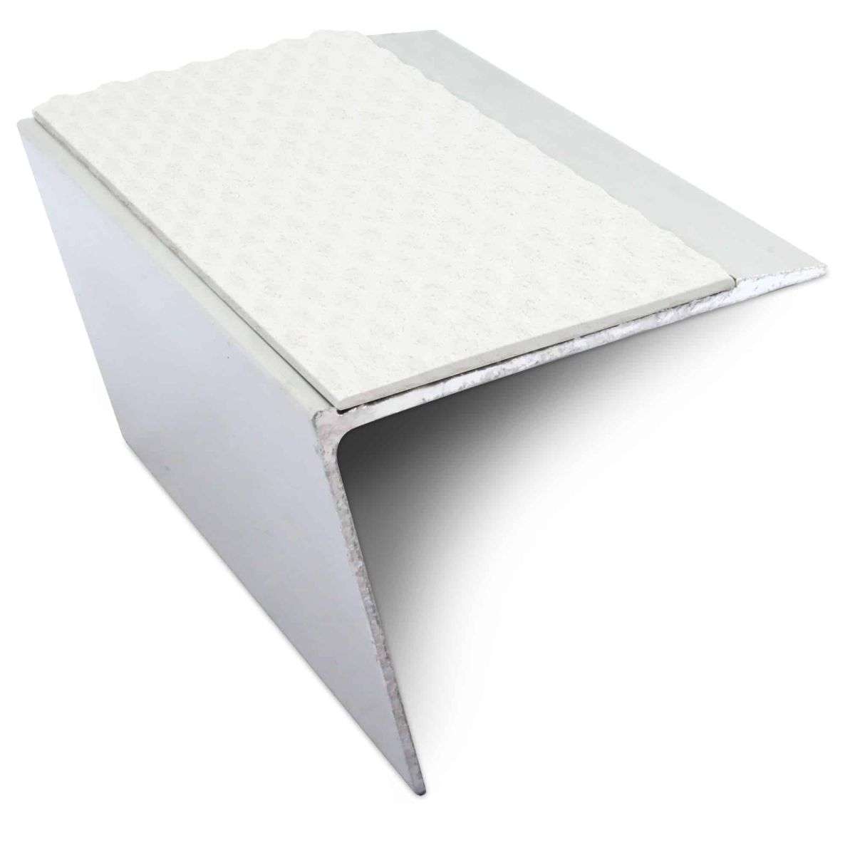 NSL26 Tredsafe Aluminium Non Slip Stair Nosing Edge Trim 67 x 55mm DDA Compliant with PVC Insert Rakeback