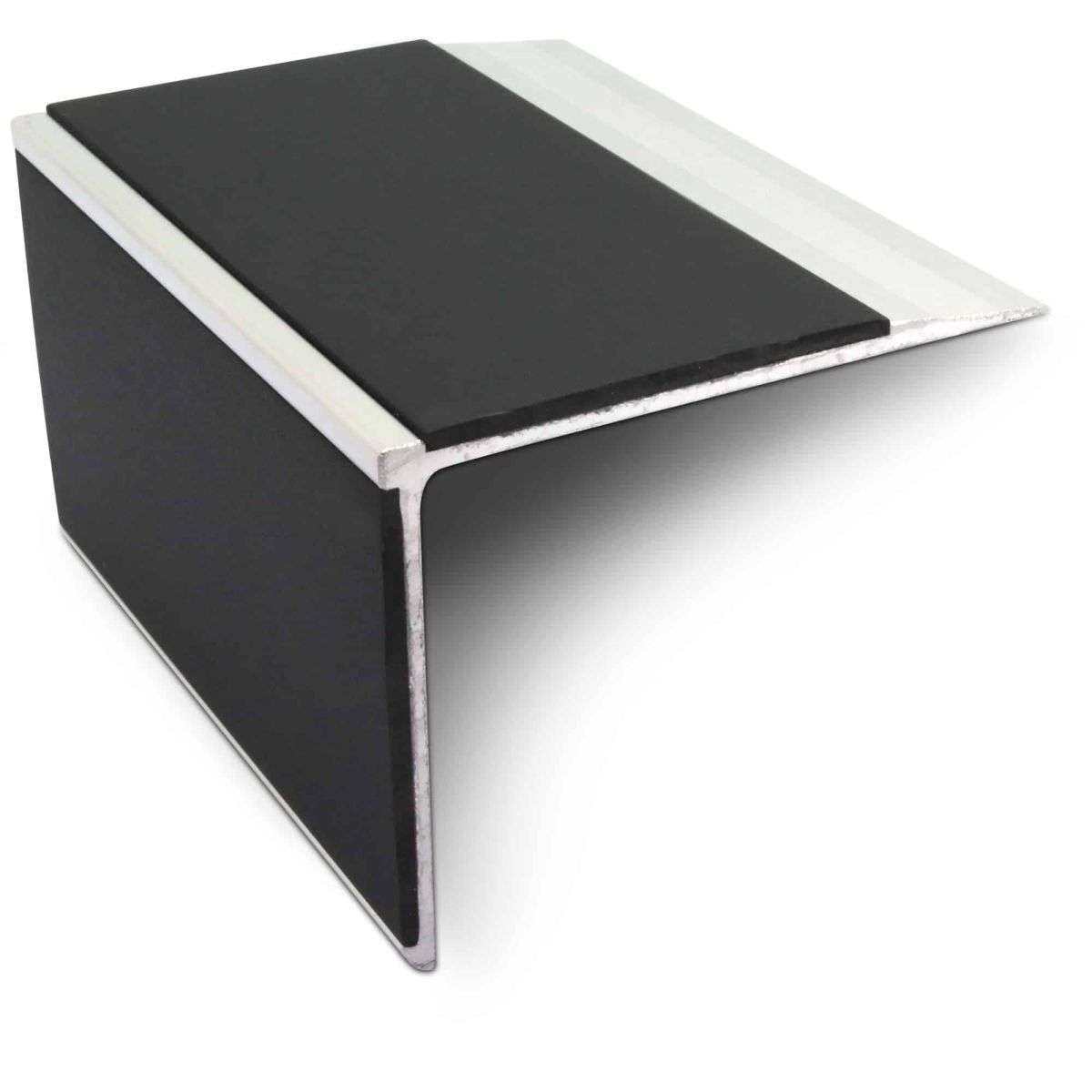 NSL27 Aluminium Non Slip Stair Nosing Edge Trim 75 x 58mm DDA Compliant with PVC Insert