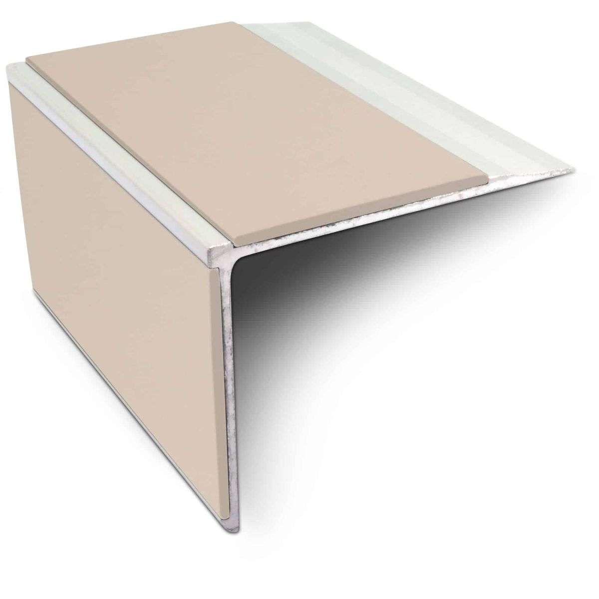 NSL27 Aluminium Non Slip Stair Nosing Edge Trim 75 x 58mm DDA Compliant with PVC Insert