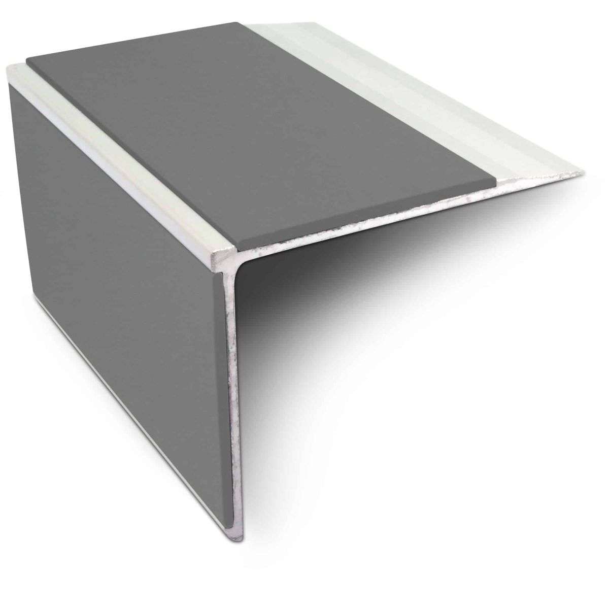 NSL27 Aluminium Non Slip Stair Nosing Edge Trim 75 x 58mm DDA Compliant with PVC Insert
