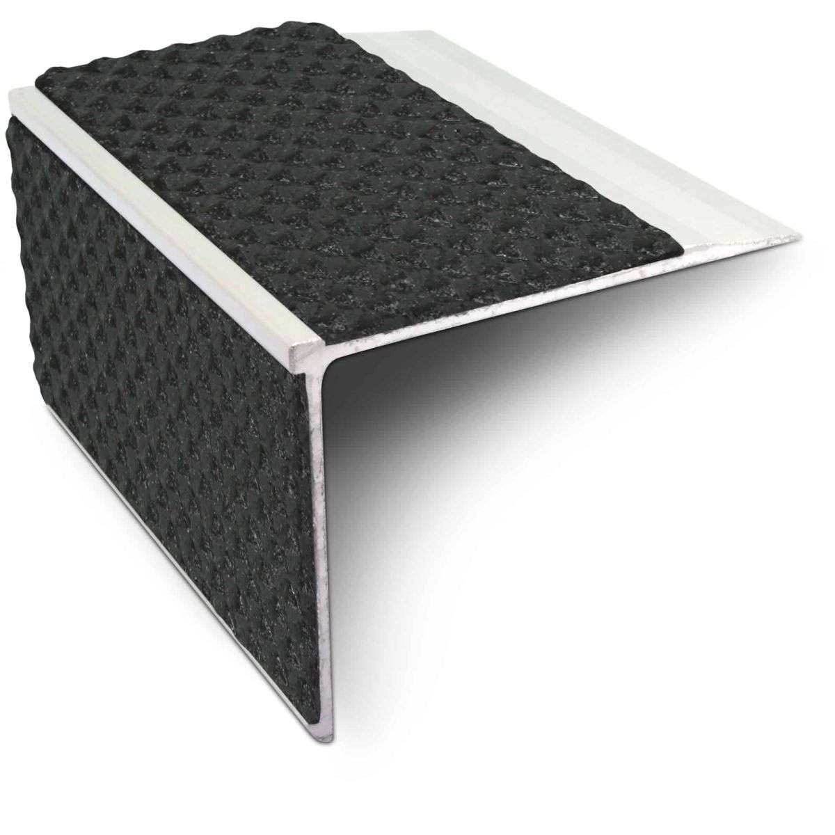 NSL27 Tredsafe Aluminium Non Slip Stair Nosing Edge Trim 75 x 58mm DDA Compliant with PVC Insert