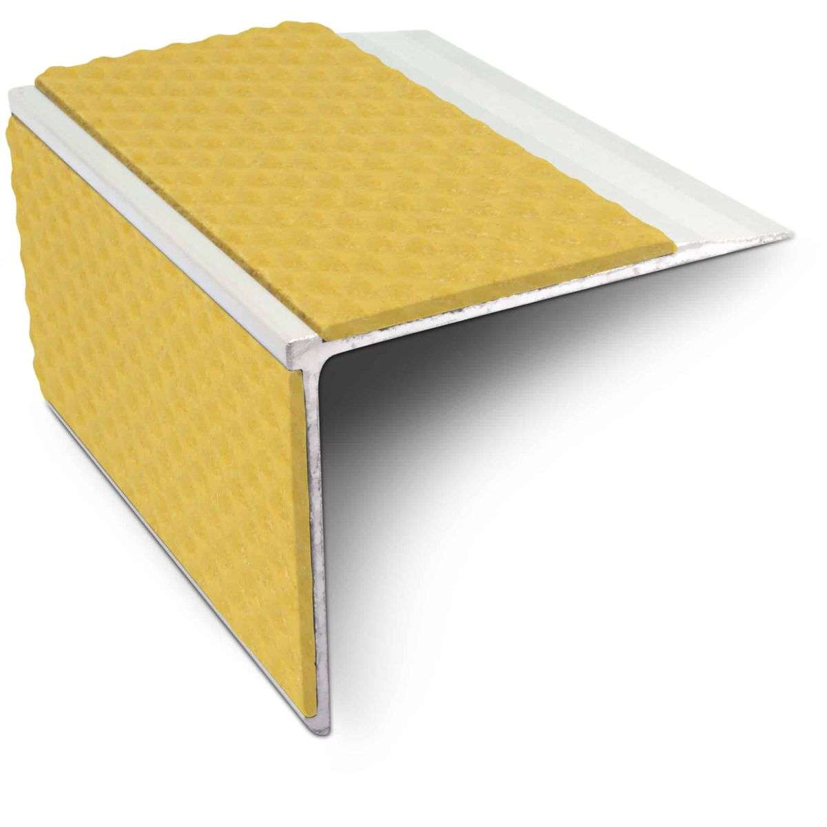 NSL27 Tredsafe Aluminium Non Slip Stair Nosing Edge Trim 75 x 58mm DDA Compliant with PVC Insert