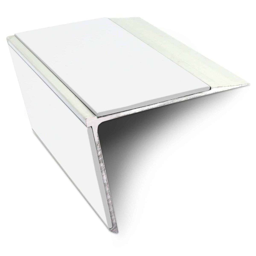 NSL28 Aluminium Non Slip Stair Nosing Edge Trim 75 x 58mm DDA Compliant with PVC Insert Rakeback