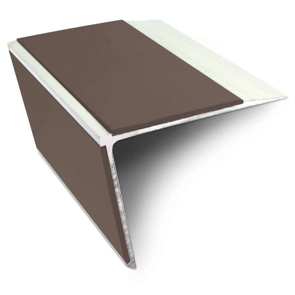 NSL28 Aluminium Non Slip Stair Nosing Edge Trim 75 x 58mm DDA Compliant with PVC Insert Rakeback