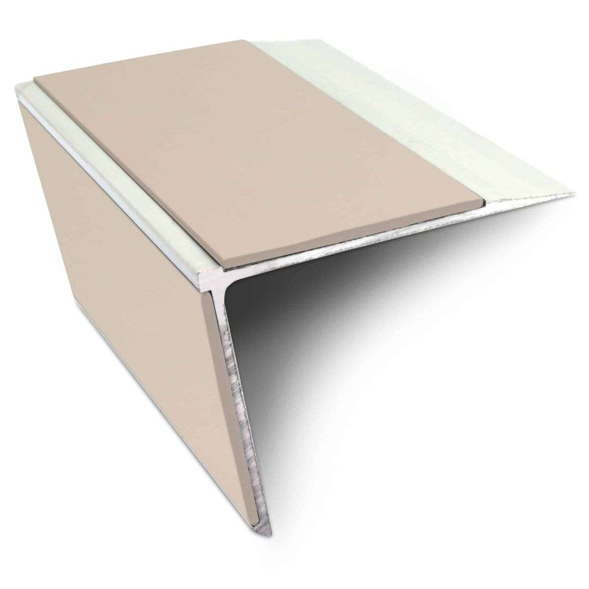 NSL28 Aluminium Non Slip Stair Nosing Edge Trim 75 x 58mm DDA Compliant with PVC Insert Rakeback