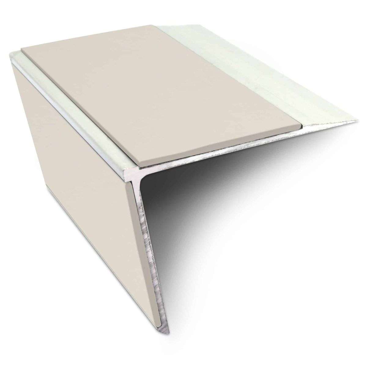 NSL28 Aluminium Non Slip Stair Nosing Edge Trim 75 x 58mm DDA Compliant with PVC Insert Rakeback