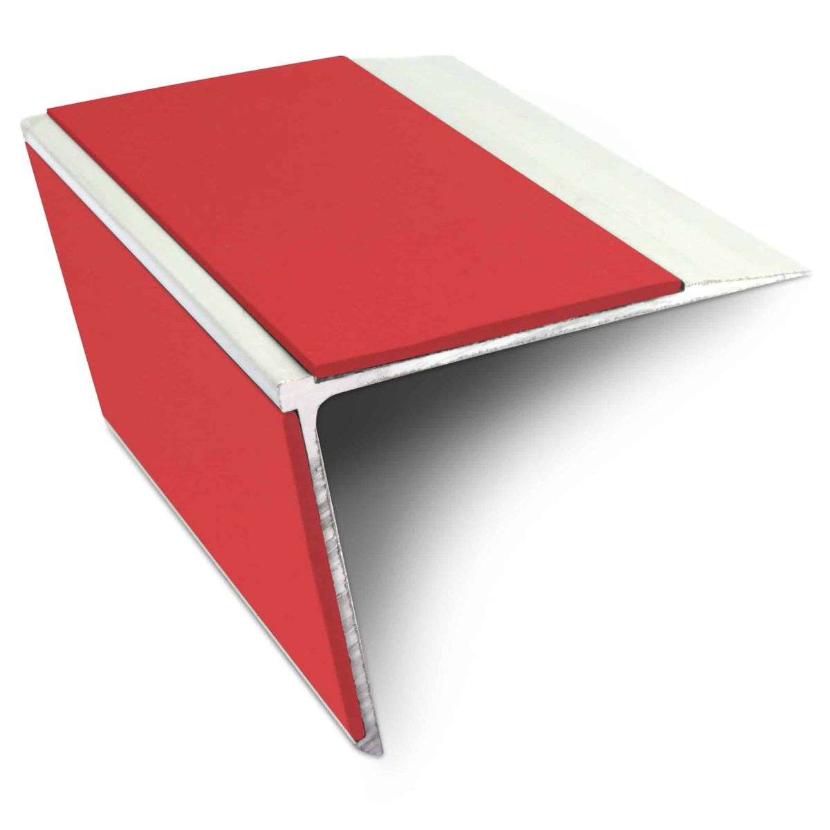 NSL28 Aluminium Non Slip Stair Nosing Edge Trim 75 x 58mm DDA Compliant with PVC Insert Rakeback