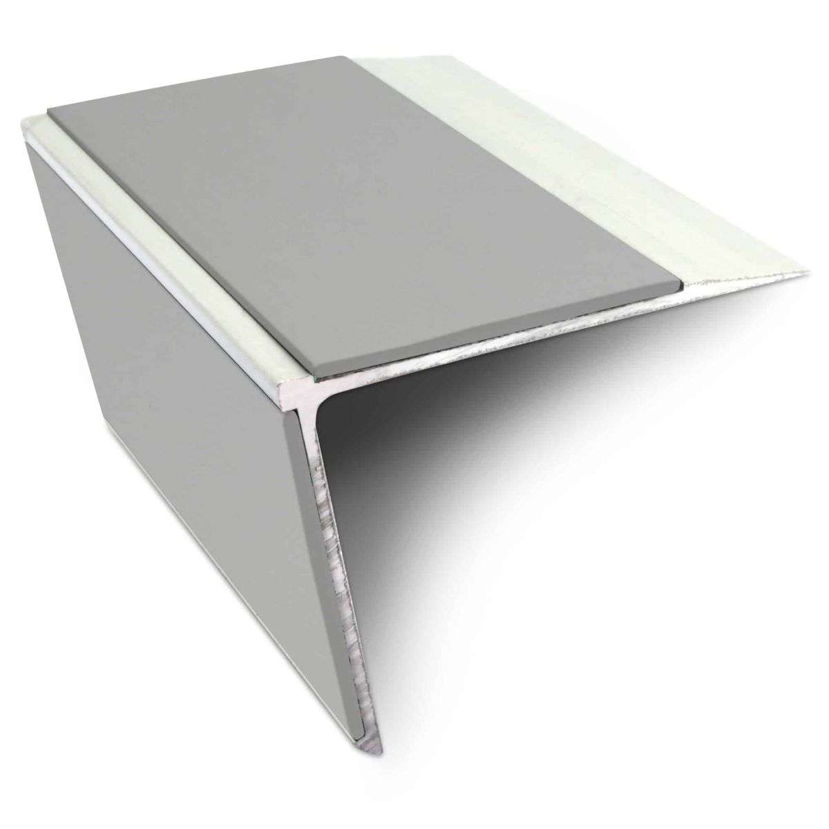 NSL28 Aluminium Non Slip Stair Nosing Edge Trim 75 x 58mm DDA Compliant with PVC Insert Rakeback