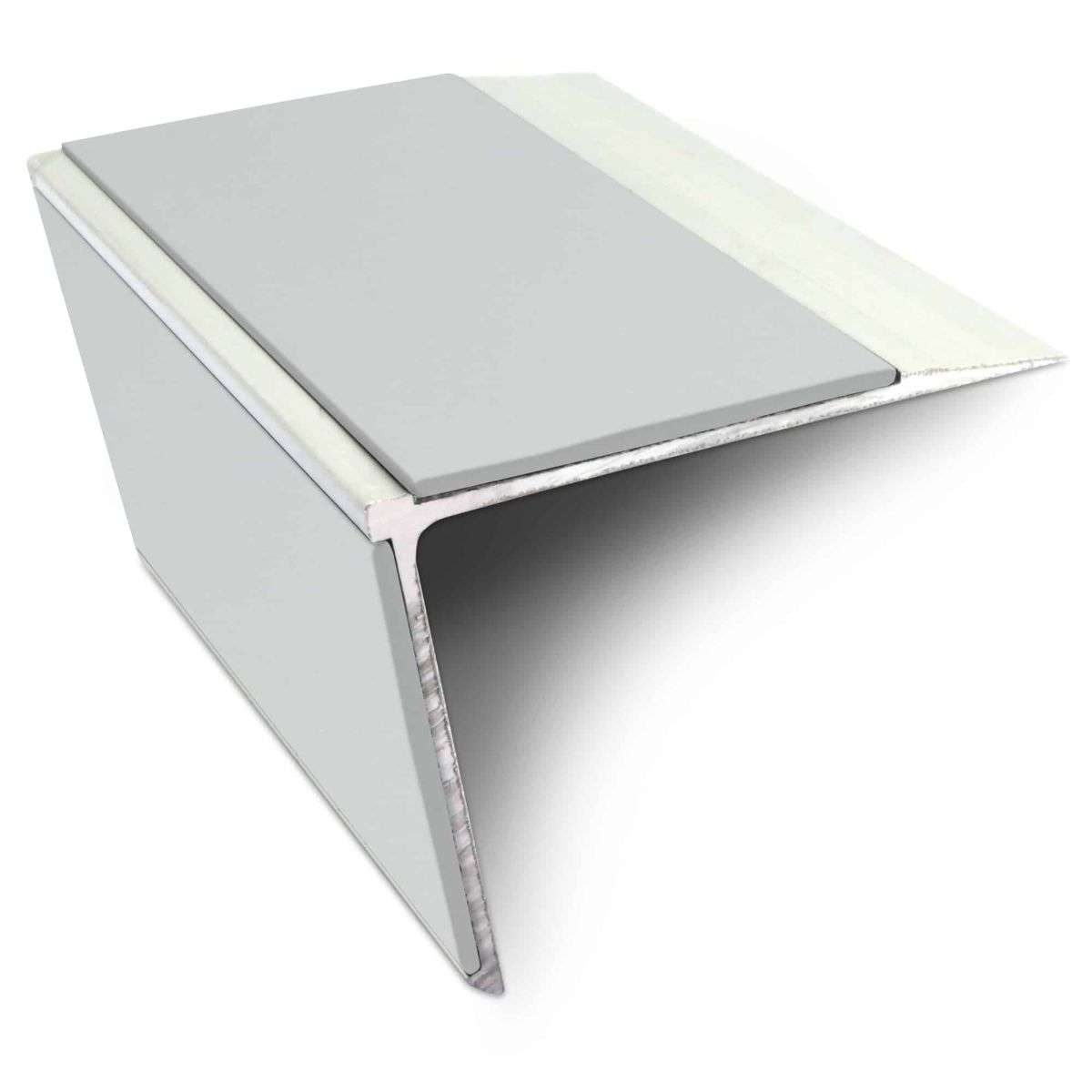 NSL28 Aluminium Non Slip Stair Nosing Edge Trim 75 x 58mm DDA Compliant with PVC Insert Rakeback