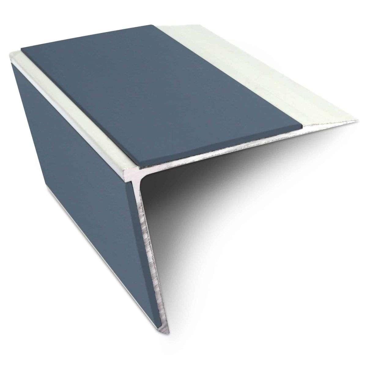 NSL28 Aluminium Non Slip Stair Nosing Edge Trim 75 x 58mm DDA Compliant with PVC Insert Rakeback