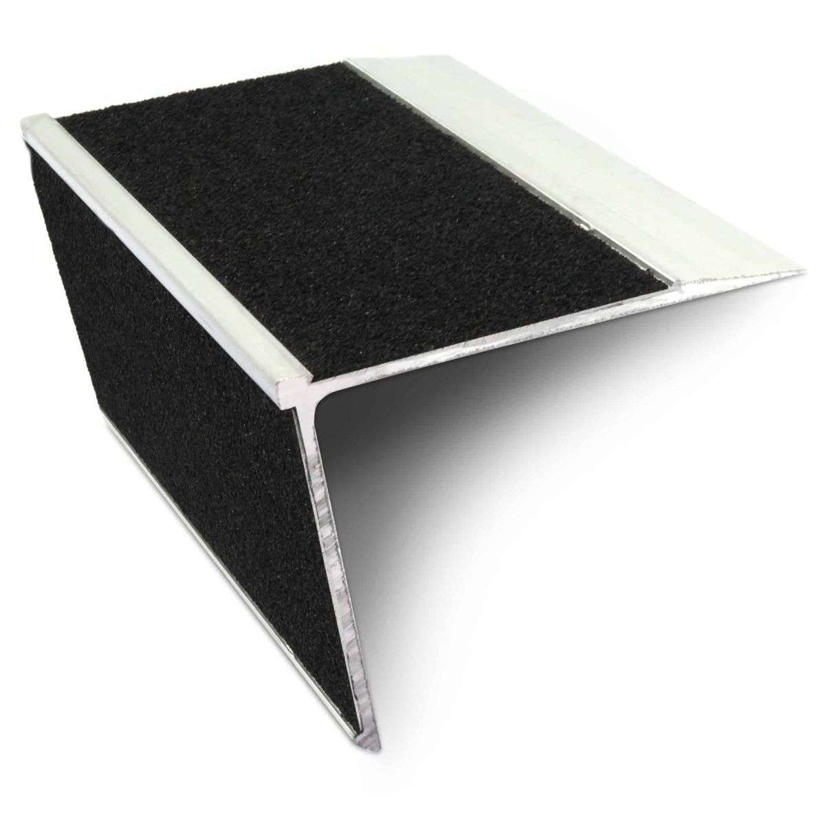 NSL28 Aluminium Non Slip Stair Nosing Edge Trim 75 x 58mm DDA Compliant with PVC Insert Rakeback