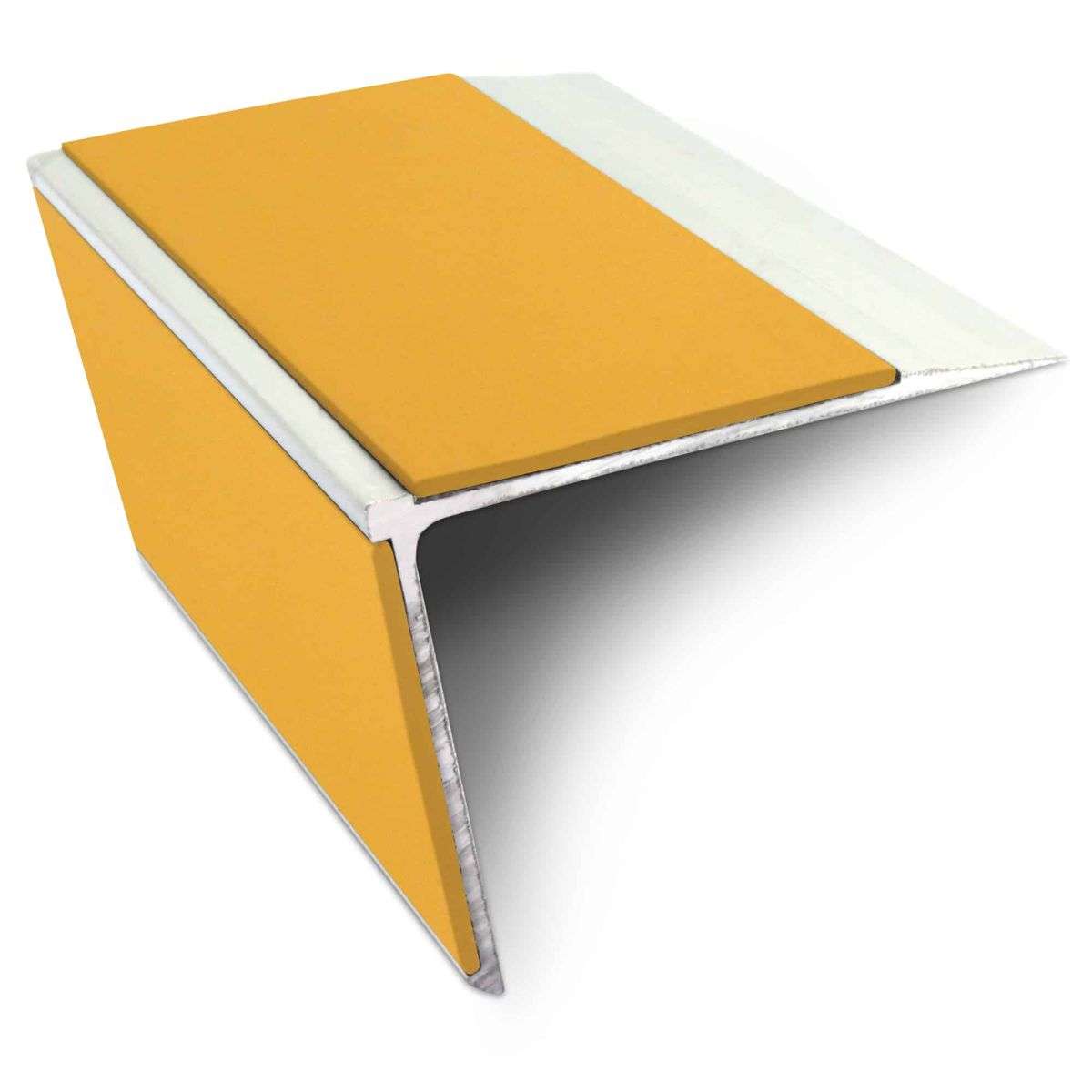 NSL28 Aluminium Non Slip Stair Nosing Edge Trim 75 x 58mm DDA Compliant with PVC Insert Rakeback
