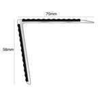 NSL28 Tredsafe Aluminium Non Slip Stair Nosing Edge Trim 75 x 58mm DDA Compliant with PVC Insert Rakeback