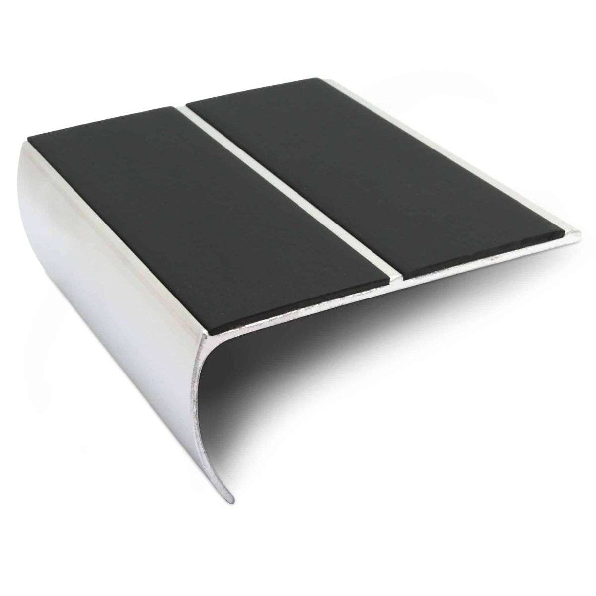 NSL29 Aluminium Non Slip Bullnose Stair Nosing Edge Trim 87 x 40mm with PVC Insert