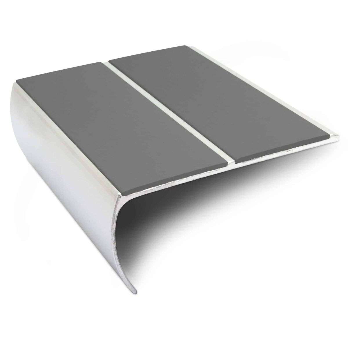 NSL29 Aluminium Non Slip Bullnose Stair Nosing Edge Trim 87 x 40mm with PVC Insert