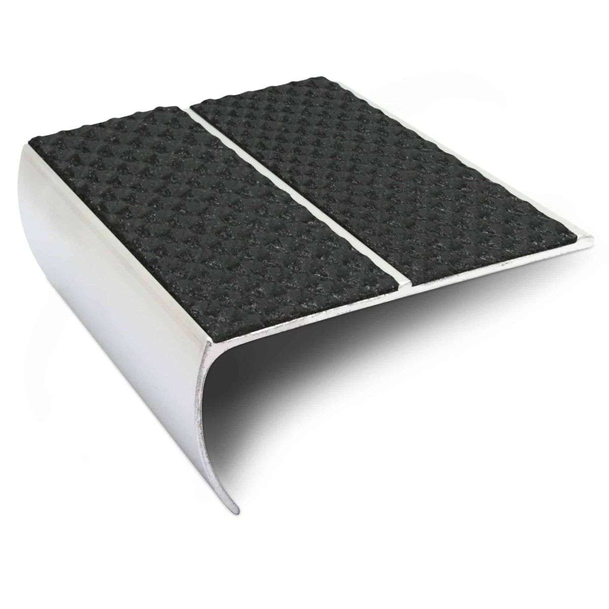 NSL29 Tredsafe Aluminium Non Slip Bullnose Stair Nosing Edge Trim 87 x 40mm with PVC Insert