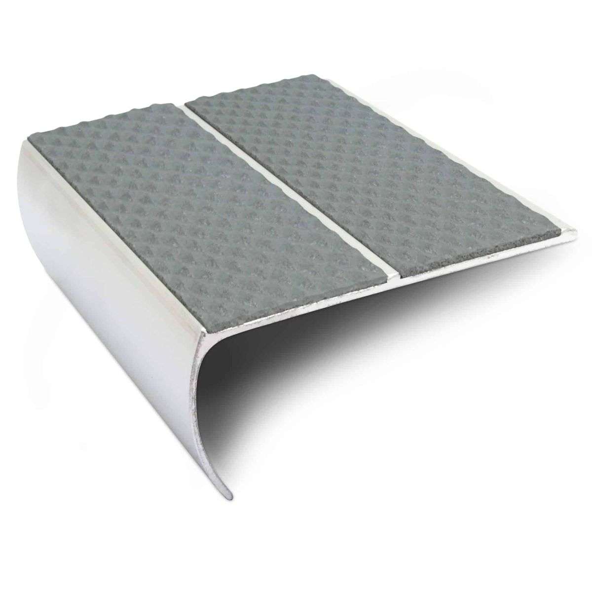 NSL29 Tredsafe Aluminium Non Slip Bullnose Stair Nosing Edge Trim 87 x 40mm with PVC Insert