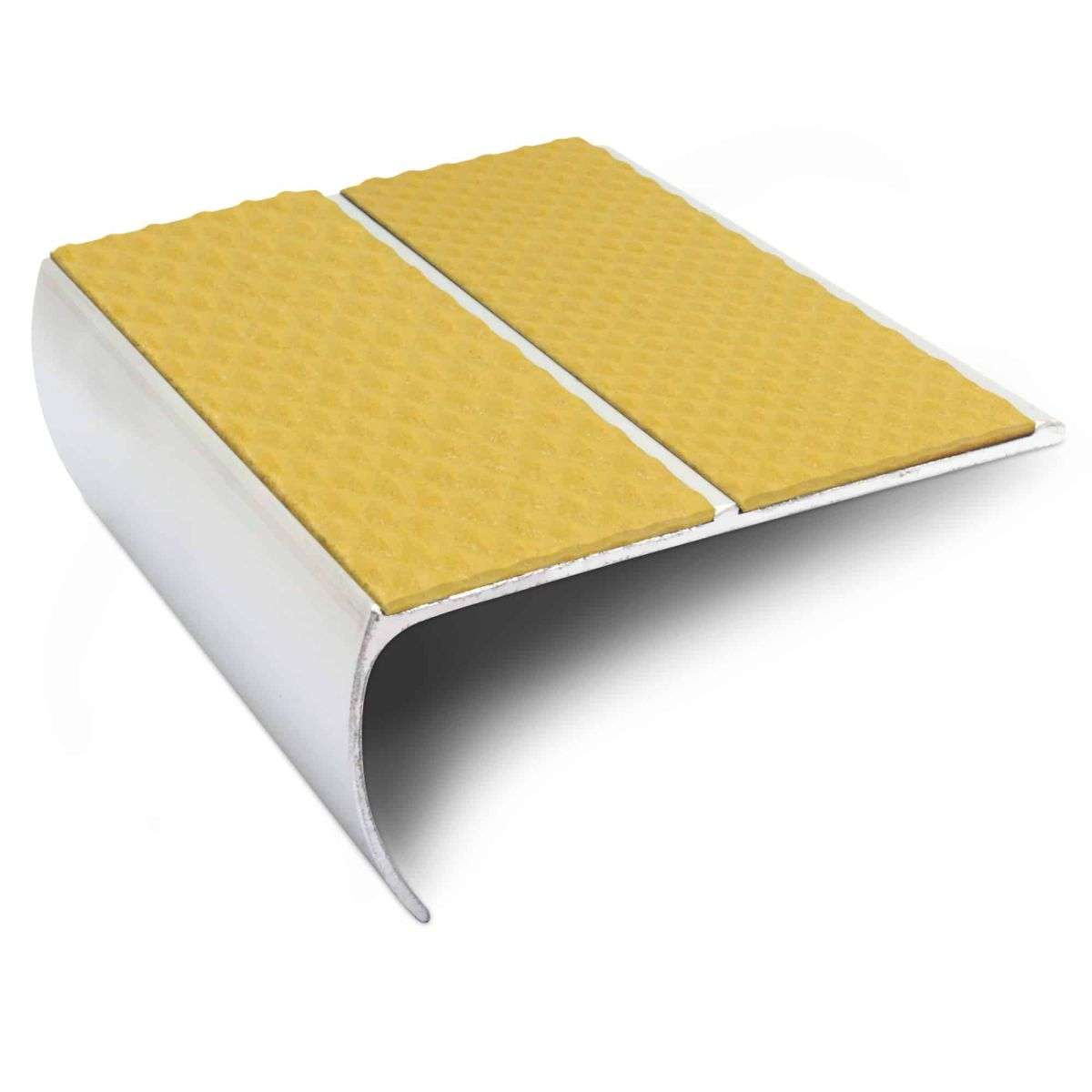 NSL29 Tredsafe Aluminium Non Slip Bullnose Stair Nosing Edge Trim 87 x 40mm with PVC Insert