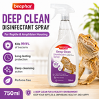 Beaphar Deep Clean Reptile Disinfectant 750ml Vivarium Terrarium Cleaner Spray