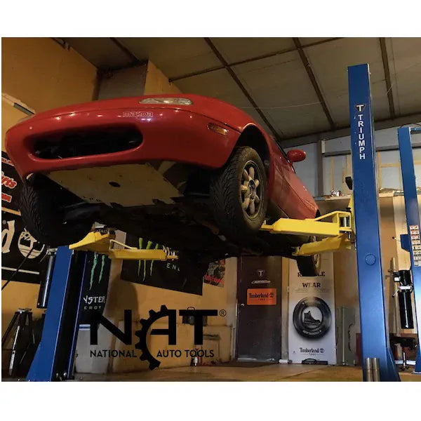 Triumph NT-9 9,000 lb Two-Post Floor Plate Lift, Low Ceiling
