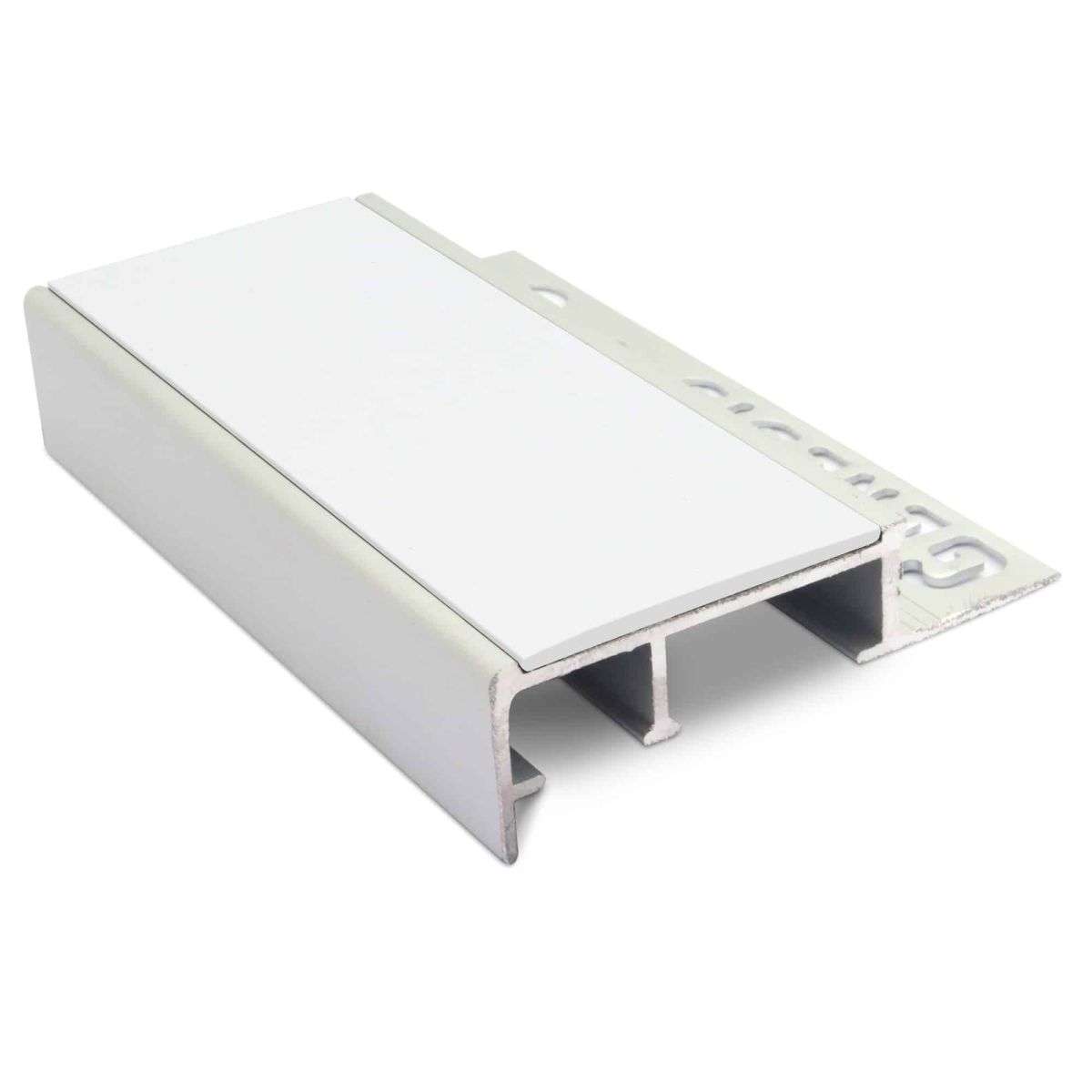 NTS 2.8m Slimline Ceramic Tile-In Non-Slip Aluminium Stair Nosing – PVC Insert