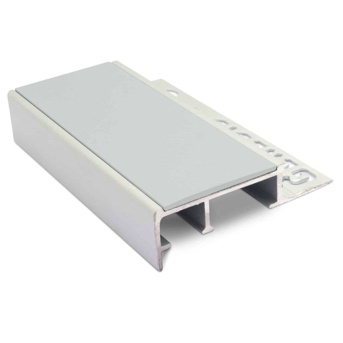 NTS 2.8m Slimline Ceramic Tile-In Non-Slip Aluminium Stair Nosing – PVC Insert