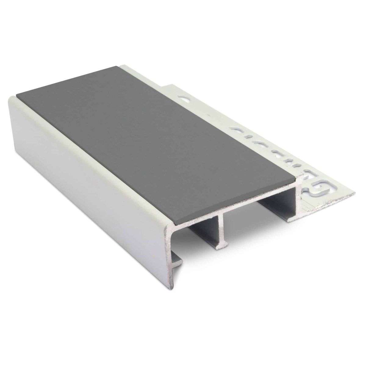 NTS 2.8m Slimline Ceramic Tile-In Non-Slip Aluminium Stair Nosing – PVC Insert