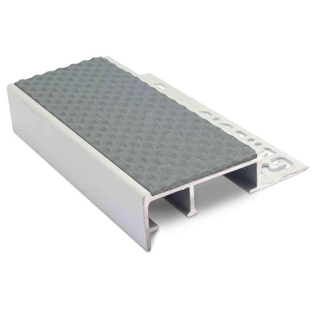 NTS 2.8m Slimline Ceramic Tile-In Non-Slip Aluminium Stair Nosing – PVC Insert