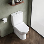 Sigma Flush To Wall Close Coupled Toilet with Soft Close Seat & Cistern - White