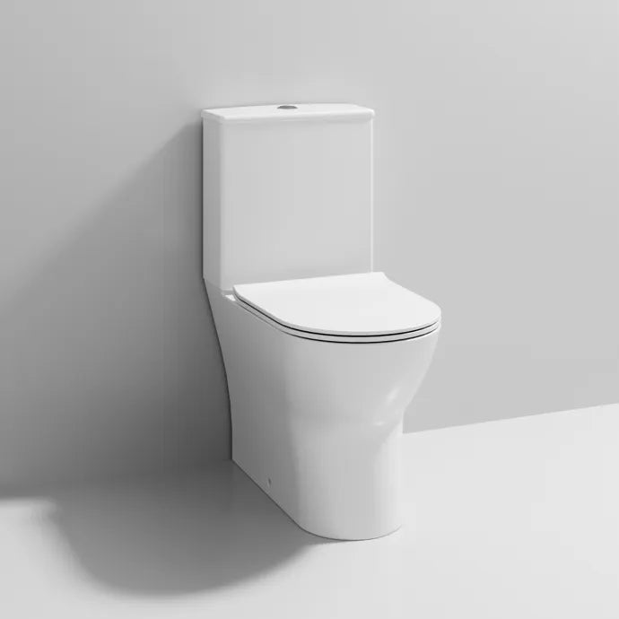 Sigma Flush To Wall Close Coupled Toilet with Soft Close Seat & Cistern - White
