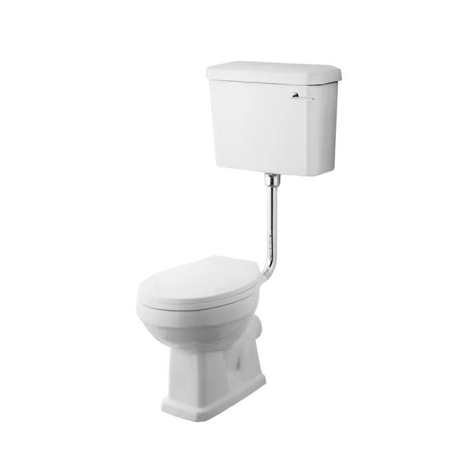 Hix Low Level Toilet With Cistern & Flush Pipe Kit - White