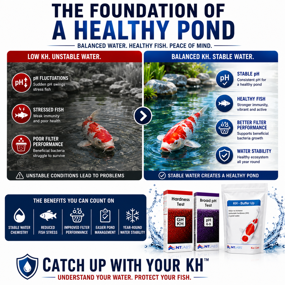 NT Labs Complete Pond KH & pH Stability Bundle – Test Kits & KH Buffer Up