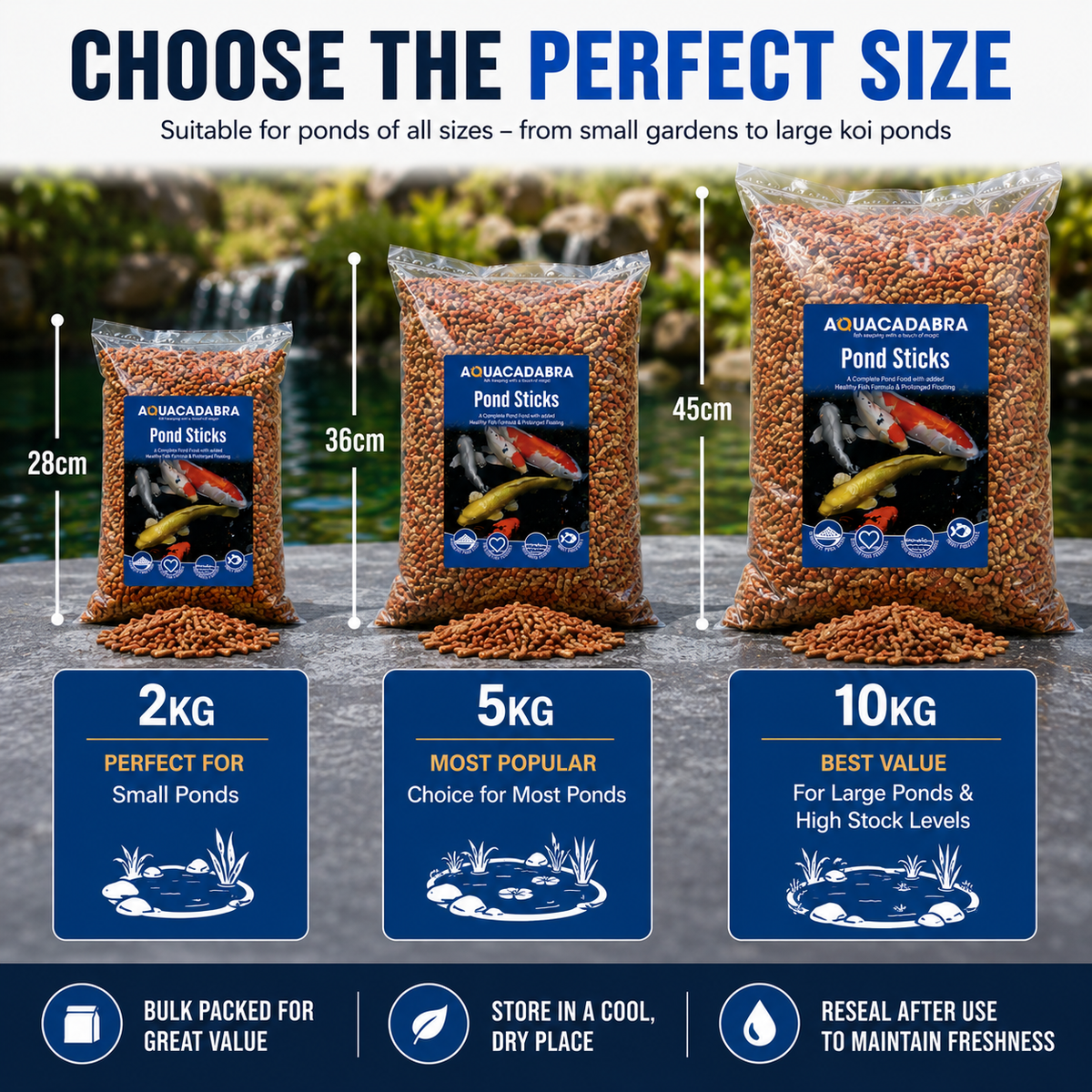 Aquacadabra Koi Goldfish Pond Sticks Fish Food