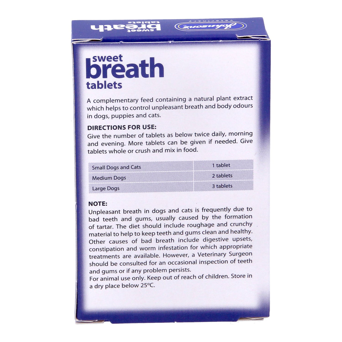 Johnsons Sweet Breath Tablets for breath & body odours Cat - Dog