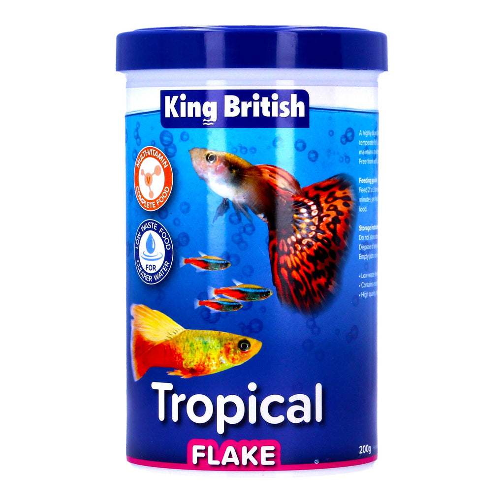 King British Tropical Aquarium Fish Flakes, 55g to 2kg