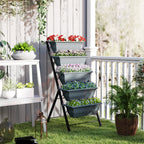 5-Tier Raised Garden Bed with 5 Planter Boxes, Grey
