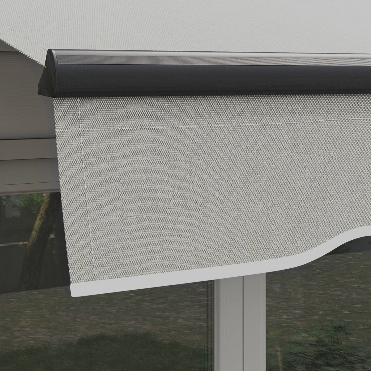 8' x 6.5' Retractable Awning with Manual Crank, 280gsm UV Resistant Fabric and Aluminum Frame, Light Grey
