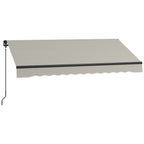 8' x 6.5' Retractable Awning with Manual Crank, 280gsm UV Resistant Fabric and Aluminum Frame, Light Grey